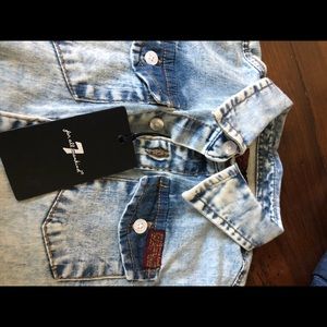 Boy 4T 7 For All Mankind denim shirt Khaki joggers